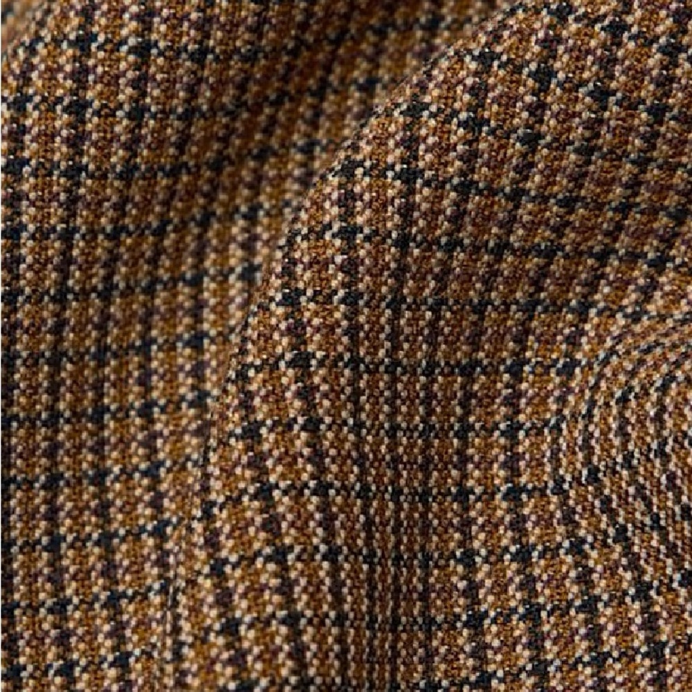 Aritzia Wilfred Rust and Cream Houndstooth High-Waist Trousers - Picture 10 of 10